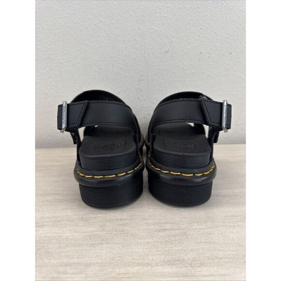 Dr. Martens Women Sz 8 Voss Mono Hydro BLACK Leather Sandals - Picture 7 of 13